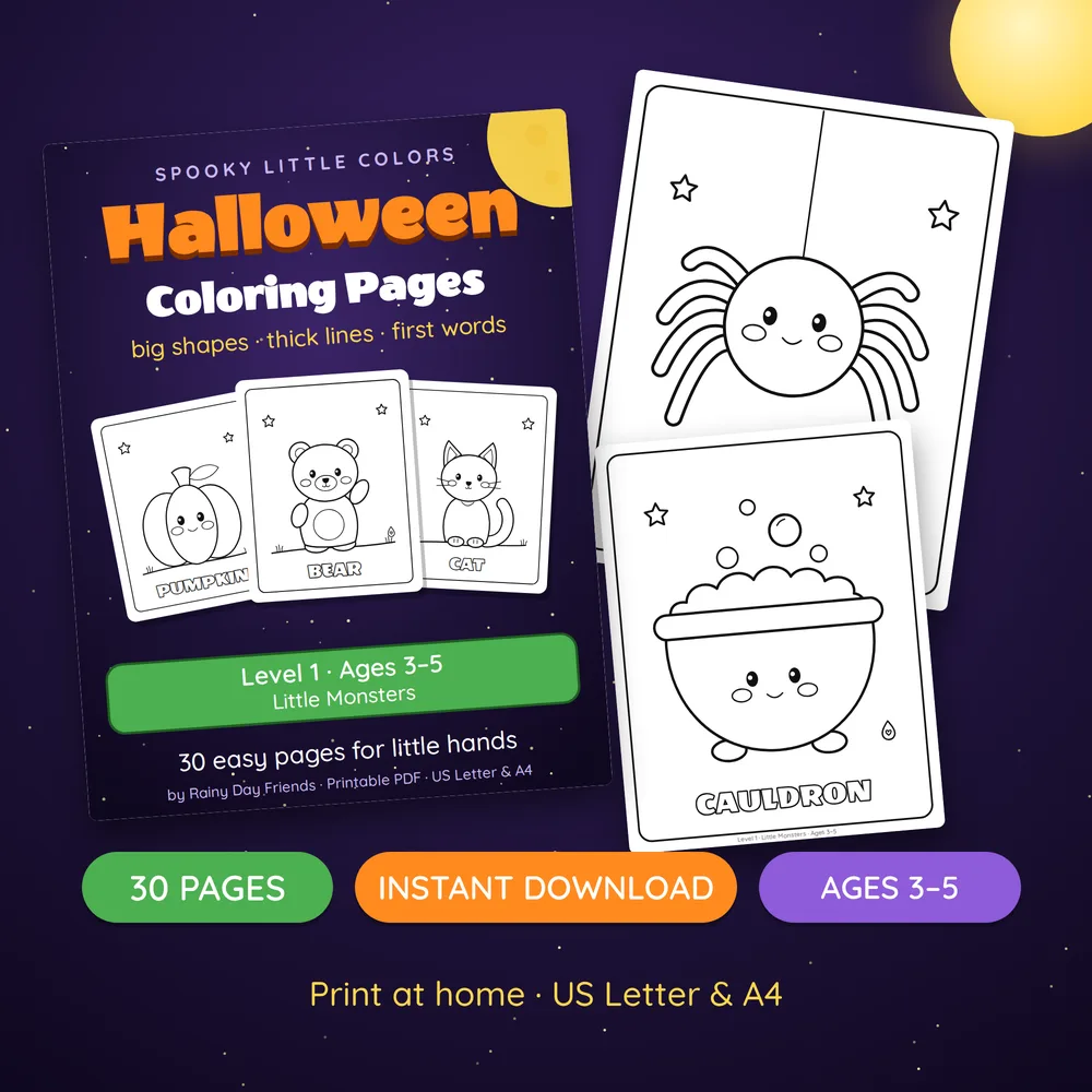 Little Monsters coloring book cover with sample pages